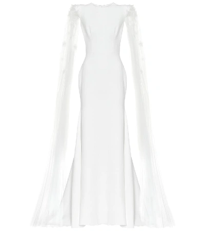 Shop Alex Perry Alessandra Satin-crêpe Bridal Gown In White