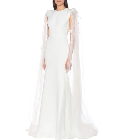 Shop Alex Perry Alessandra Satin-crêpe Bridal Gown In White