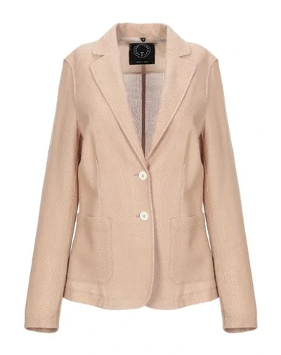 Shop T-jacket By Tonello Suit Jackets In Sand