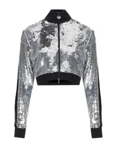 Chiara Ferragni Cropped Sequinned Jacket In Silver