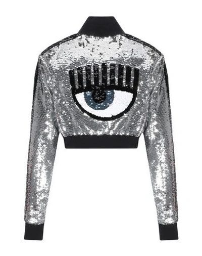 Chiara Ferragni Cropped Sequinned Jacket In Silver