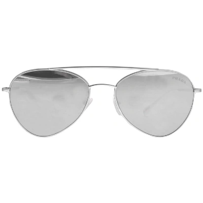 Shop Prada Linea Rossa Aviator Sunglasses Silver