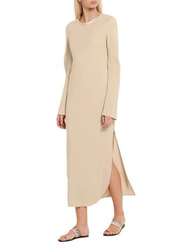 Shop Calvin Klein Collection Long Dress In Beige