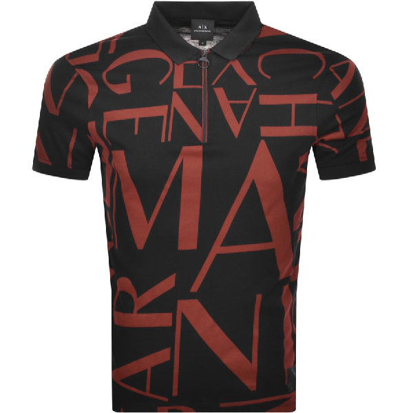 black and red armani exchange shirt