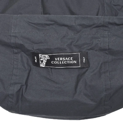 Shop Versace Collection Parka Hooded Jacket Black