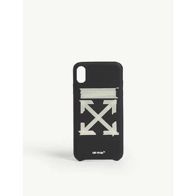 Shop Off-white Tape Arrow Logo Iphone Xs Cover In Black Beige