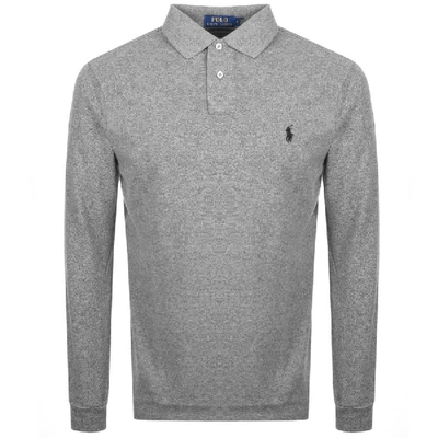 Shop Ralph Lauren Long Sleeved Polo T Shirt Grey