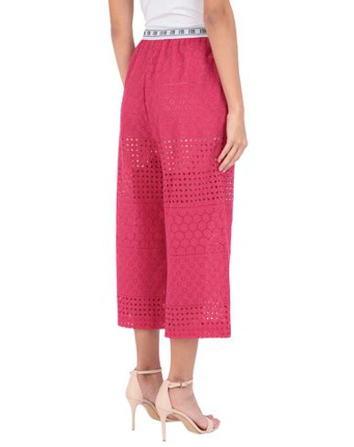 Shop I'm Isola Marras Pantalone Sangallo Woman Cropped Pants Fuchsia Size 4 Cotton In Pink