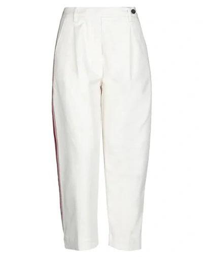 Shop Myths Woman Pants Ivory Size 6 Cotton, Wool, Elastane In White