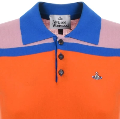 Shop Vivienne Westwood Knitted Polo T Shirt Blue