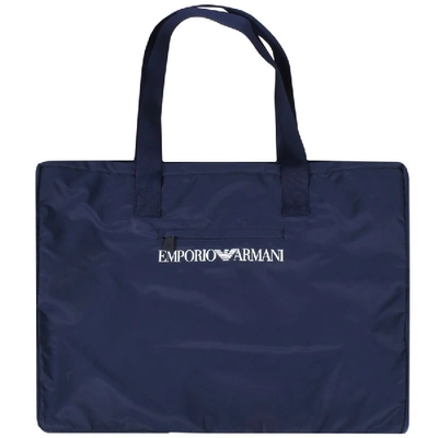 Shop Armani Collezioni Emporio Armani Beach Bag Navy