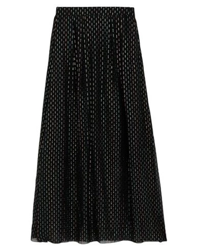Shop L'autre Chose L' Autre Chose Woman Long Skirt Black Size 4 Silk, Metallic Fiber