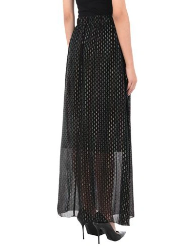 Shop L'autre Chose L' Autre Chose Woman Long Skirt Black Size 4 Silk, Metallic Fiber