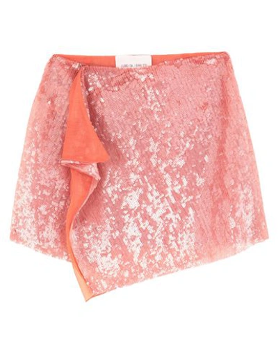 Shop Alberta Ferretti Woman Mini Skirt Salmon Pink Size 6 Polyamide, Silk