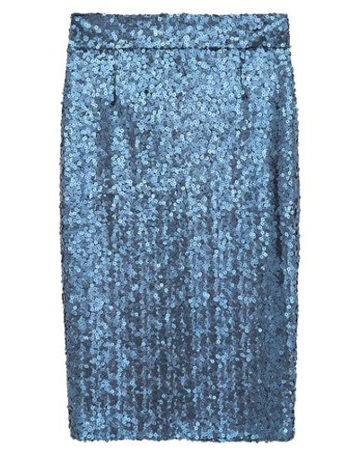 Shop Alessandro Dell'acqua Midi Skirts In Dark Blue