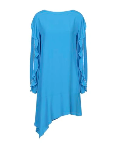 Shop 8pm Woman Mini Dress Turquoise Size S Acetate, Silk, Polyester In Blue