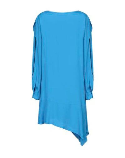 Shop 8pm Woman Mini Dress Turquoise Size S Acetate, Silk, Polyester In Blue