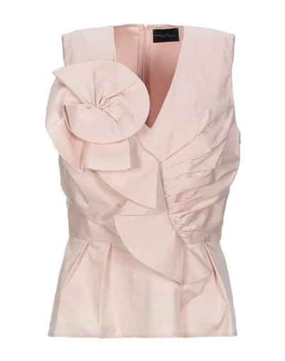 Shop Atos Lombardini Woman Top Light Pink Size 4 Cotton, Polyamide, Elastane