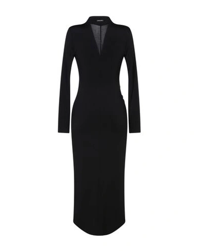 Shop Frankie Morello Woman Midi Dress Black Size 10 Polyester, Elastane