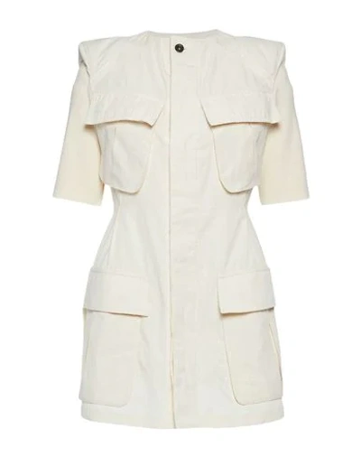 Shop Rick Owens Drkshdw Overcoats In Ivory