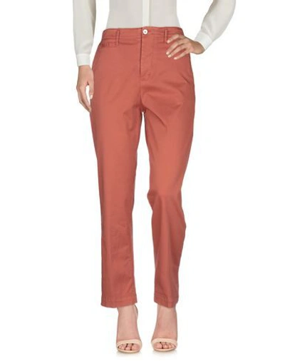 Shop Manuel Ritz Woman Pants Rust Size 2 Cotton, Elastane In Red
