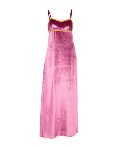 Shop Alberta Ferretti Woman Maxi Dress Mauve Size 6 Viscose, Silk In Purple