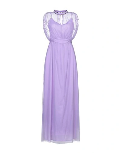 Shop Frankie Morello Woman Maxi Dress Lilac Size 8 Polyester In Purple