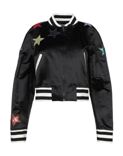 Shop Valentino Bomber In Black