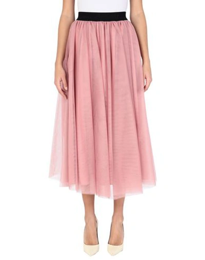Shop Msgm Midi Skirts In Pastel Pink