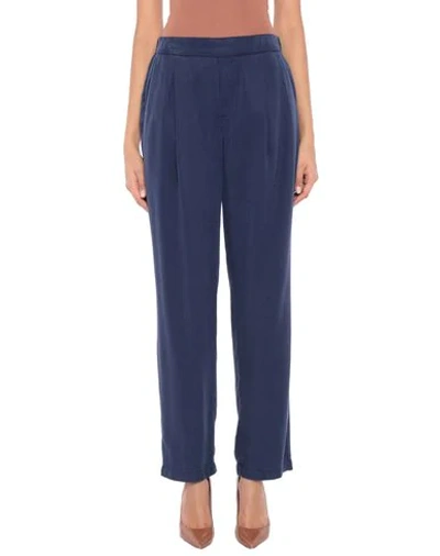 Shop Woolrich Woman Pants Midnight Blue Size M Lyocell