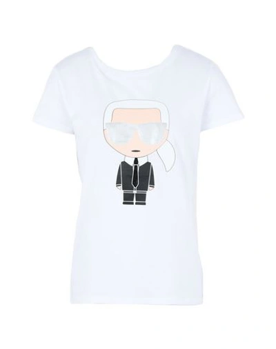 Shop Karl Lagerfeld Woman T-shirt White Size Xl Cotton