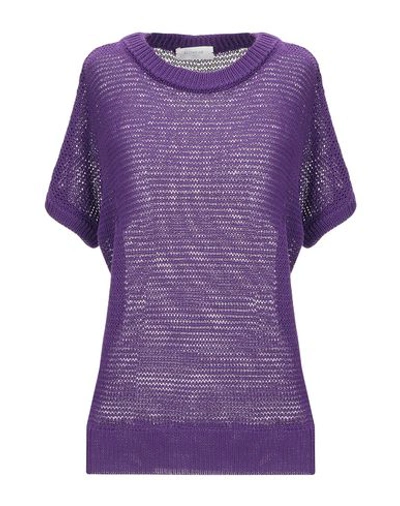 Shop Slowear Zanone Woman Sweater Purple Size M Cotton