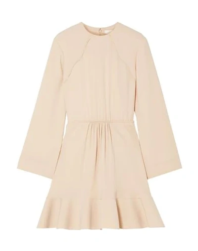 Shop Chloé Woman Mini Dress Beige Size 8 Triacetate, Polyester