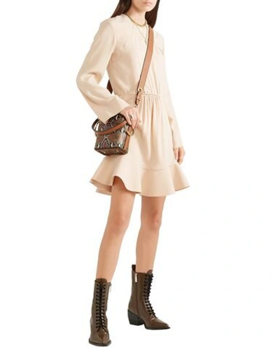 Shop Chloé Woman Mini Dress Beige Size 8 Triacetate, Polyester