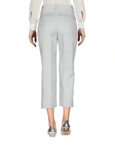 Shop Dondup Cropped Pants & Culottes In Light Grey