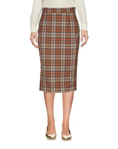 Shop Brognano Woman Midi Skirt Orange Size 4 Polyester, Cotton