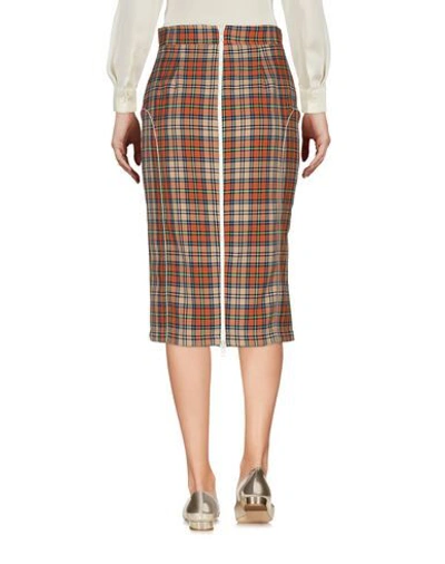 Shop Brognano Woman Midi Skirt Orange Size 4 Polyester, Cotton