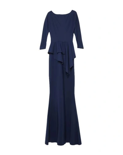 Shop Chiara Boni La Petite Robe Long Dresses In Dark Blue