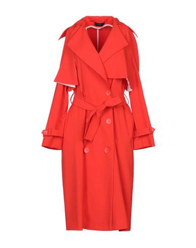 Shop Alessandro Dell'acqua Overcoats In Red