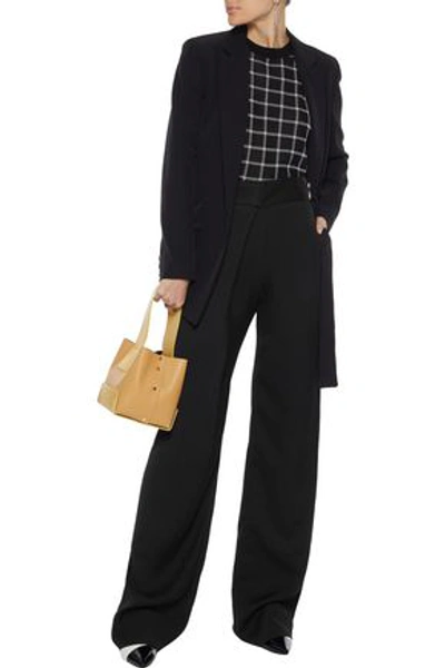 Shop Joseph Stanley Wrap-effect Twill Wide-leg Pants In Black