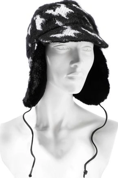 Shop Eugenia Kim Sammy Houndstooth Knitted Trapper Hat In Black