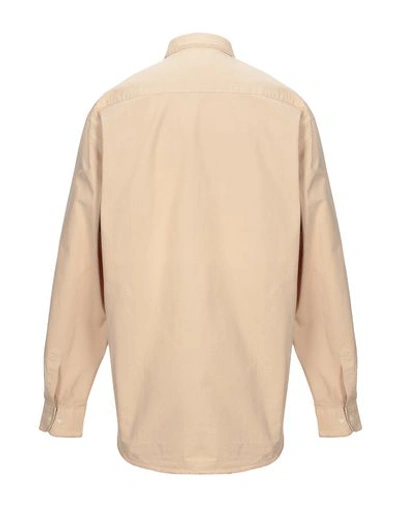 Shop Age Solid Color Shirt In Beige