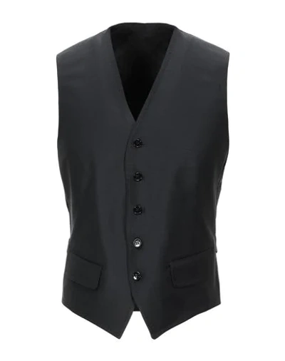 Shop Brian Dales Man Vest Black Size 38 Wool, Polyamide, Lycra