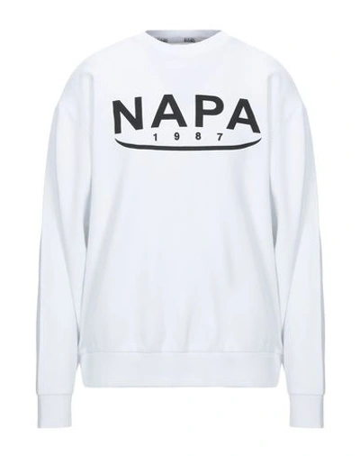 Shop Napapijri Man Sweatshirt White Size M Cotton, Elastane