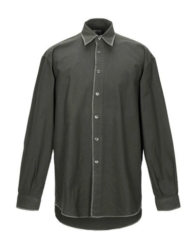 Shop Age Solid Color Shirt In Military Green