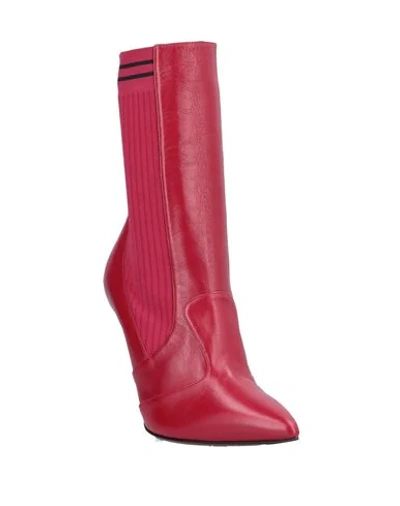 Shop Fendi Ankle Boots In Red