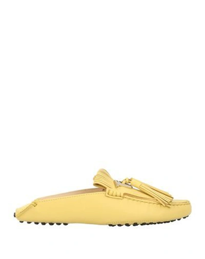 Shop Tod's Woman Loafers Yellow Size 5 Soft Leather