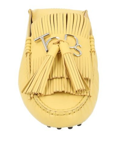 Shop Tod's Woman Loafers Yellow Size 5 Soft Leather
