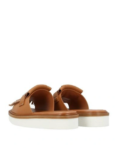 Shop Tod's Woman Sandals Tan Size 7 Soft Leather In Brown