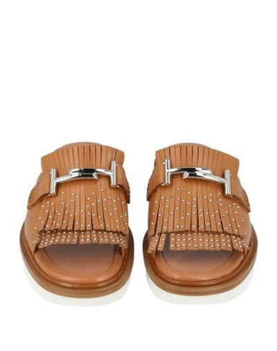 Shop Tod's Woman Sandals Tan Size 7 Soft Leather In Brown